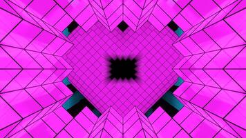 Pink and Cyan Through  ixel Heart Background VJ Loop video