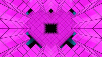 Pink and Cyan Through  ixel Heart Background VJ Loop video