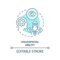 Visuospatial ability soft blue concept icon. Executive function, perception. Round shape line illustration. Abstract idea. Graphic design. Easy to use in infographic, presentation, brochure, booklet vector