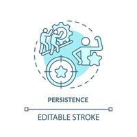 Persistence soft blue concept icon. Goal achieving. Teamwork organization. Round shape line illustration. Abstract idea. Graphic design. Easy to use in infographic, promotional material, article vector