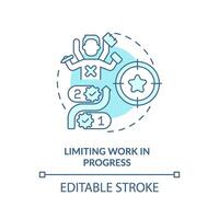 Limiting work in progress soft blue concept icon. Workflow managing. Round shape line illustration. Abstract idea. Graphic design. Easy to use in infographic, promotional material, article vector