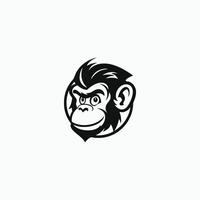 AI generated Monkey head logo templatevector vector