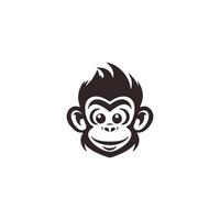 AI generated Monkey head logo templatevector vector