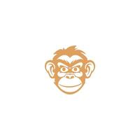 AI generated Monkey head logo templatevector vector