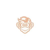 AI generated Monkey head logo templatevector vector