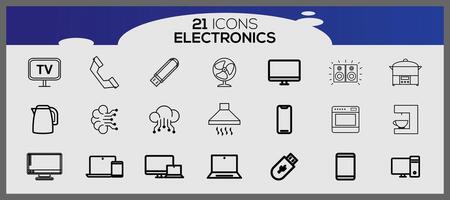 electrónica proteccion icono colocar. Internet y móvil dispositivo icono colocar. sencillo conjunto de datos relacionado con la seguridad vector iconos