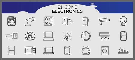 electrónica proteccion icono colocar. Internet y móvil dispositivo icono colocar. sencillo conjunto de datos relacionado con la seguridad vector iconos