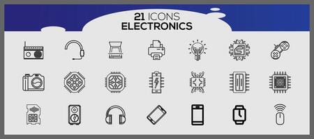 electrónica proteccion icono colocar. Internet y móvil dispositivo icono colocar. sencillo conjunto de datos relacionado con la seguridad vector iconos