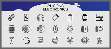 electrónica proteccion icono colocar. Internet y móvil dispositivo icono colocar. sencillo conjunto de datos relacionado con la seguridad vector iconos