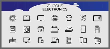 electrónica proteccion icono colocar. Internet y móvil dispositivo icono colocar. sencillo conjunto de datos relacionado con la seguridad vector iconos