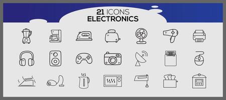 electrónica proteccion icono colocar. Internet y móvil dispositivo icono colocar. sencillo conjunto de datos relacionado con la seguridad vector iconos