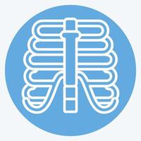 Icon Thorax. related to Human Organ symbol. blue eyes style. simple design editable. simple illustration vector