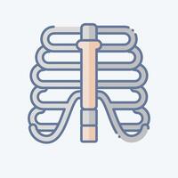 Icon Thorax. related to Human Organ symbol. doodle style. simple design editable. simple illustration vector