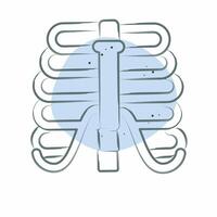 Icon Thorax. related to Human Organ symbol. Color Spot Style. simple design editable. simple illustration vector