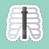 Sticker line cut Thorax. related to Human Organ symbol. simple design editable. simple illustration vector