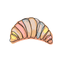 AI generated minimalistic graphics tasty fresh croissant on isolated background png