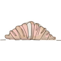 ai generiert minimalistisch Grafik lecker frisch Croissant auf isoliert Hintergrund png