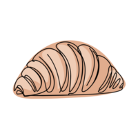 ai genererad minimalistisk grafik gott färsk croissant på isolerat bakgrund png