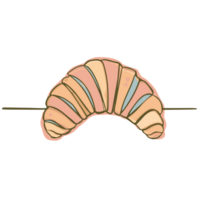 ai gegenereerd minimalistisch grafiek smakelijk vers croissant Aan geïsoleerd achtergrond png