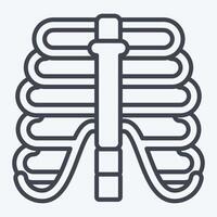 Icon Thorax. related to Human Organ symbol. line style. simple design editable. simple illustration vector