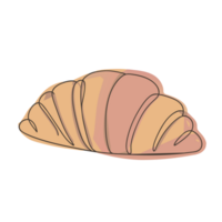 ai gegenereerd minimalistisch grafiek smakelijk vers croissant Aan geïsoleerd achtergrond png