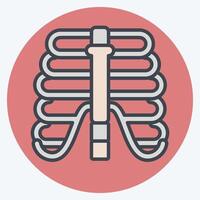 Icon Thorax. related to Human Organ symbol. color mate style. simple design editable. simple illustration vector