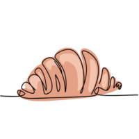 ai gegenereerd schattig minimalistisch grafiek smakelijk vers croissant Aan geïsoleerd achtergrond png