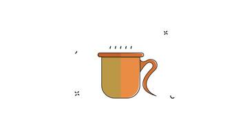 vector vintage cup animation design. Simple and seamless looping cup illustration motion graphic video