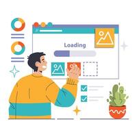 Website Optimization set. Flat vector illustration.