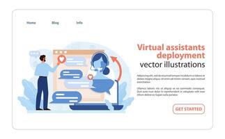 Virtual Assistant Deployment. Efficient integration of virtual support services. vector