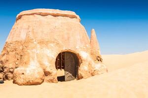Buildings in Ong Jemel, Tunisia. Ong Jemel is a place near Tozeur, where the movies Star wars photo