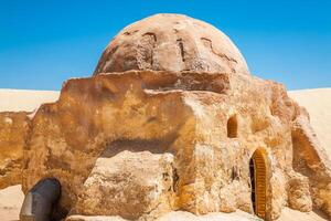 Buildings in Ong Jemel, Tunisia. Ong Jemel is a place near Tozeur, where the movies Star wars photo