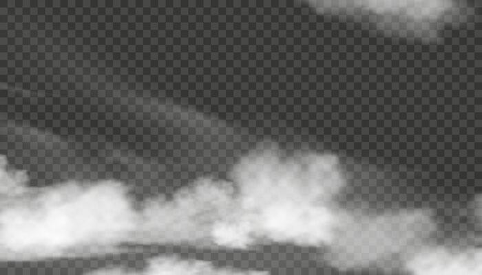 White Clouds Sky Landscape,Vector Cloudiness,Fog or Smoke on dark checkered background.Elements design Cloudy Sky for Spring,Summer Banner