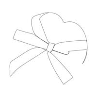 Ribbon line Single-line art continuous outline vector art drawing simple minimalist design