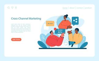 Cross-Channel Marketing concept. Integration of various platforms vector