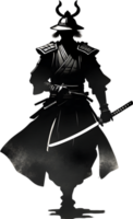 AI generated Samurai, drawing of a Samurai using the Japanese brushstroke technique. png