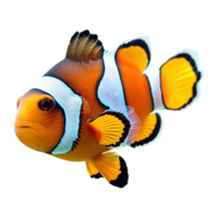 ai generiert Clown Anemonenfisch isoliert auf transparent Hintergrund png