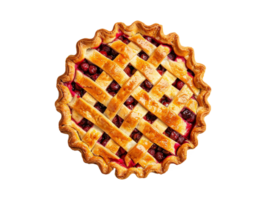 AI generated a blueberry pie with lattice on a transparent background png