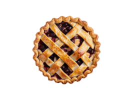 AI generated a blueberry pie with lattice on a transparent background png