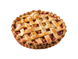 AI generated a blueberry pie with lattice on a transparent background png