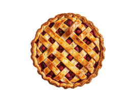 AI generated a blueberry pie with lattice on a transparent background png