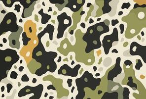 White, Black, Green, and Brown Print With Abstract Shapes, in the Style of Irregular Organic Forms, Light Green and Dark Gray, Nature-Inspired Camouflage, Unmodulated Color, Mosaic Composition vector