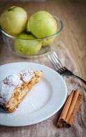 Slice of apple pie photo