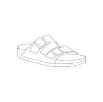 Vector illustration of sneakers sports shoes in a continuous one line isolated white background.Sneakers black linear sketch isolated on white background. Vector illustration.