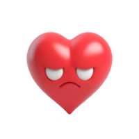 AI generated Sad heart character, embodying the essence of sorrow and emotional depth png