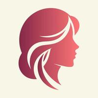 Beauty woman,black logo in minimalist and modern style vector