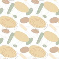 Abstract shapes vector seamless pattern, textile design, wallpaper, wrapping, repeatable, oval. lines, square, pastel colors, natural
