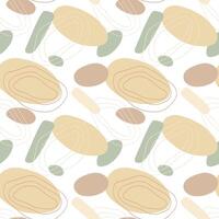 Abstract shapes vector seamless pattern, textile design, wallpaper, wrapping, repeatable, oval. lines, square, pastel colors, natural