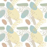 Abstract shapes vector seamless pattern, textile design, wallpaper, wrapping, repeatable, oval. lines, square, pastel colors, natural