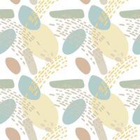 Abstract shapes vector seamless pattern, textile design, wallpaper, wrapping, repeatable, oval. lines, square, pastel colors, natural